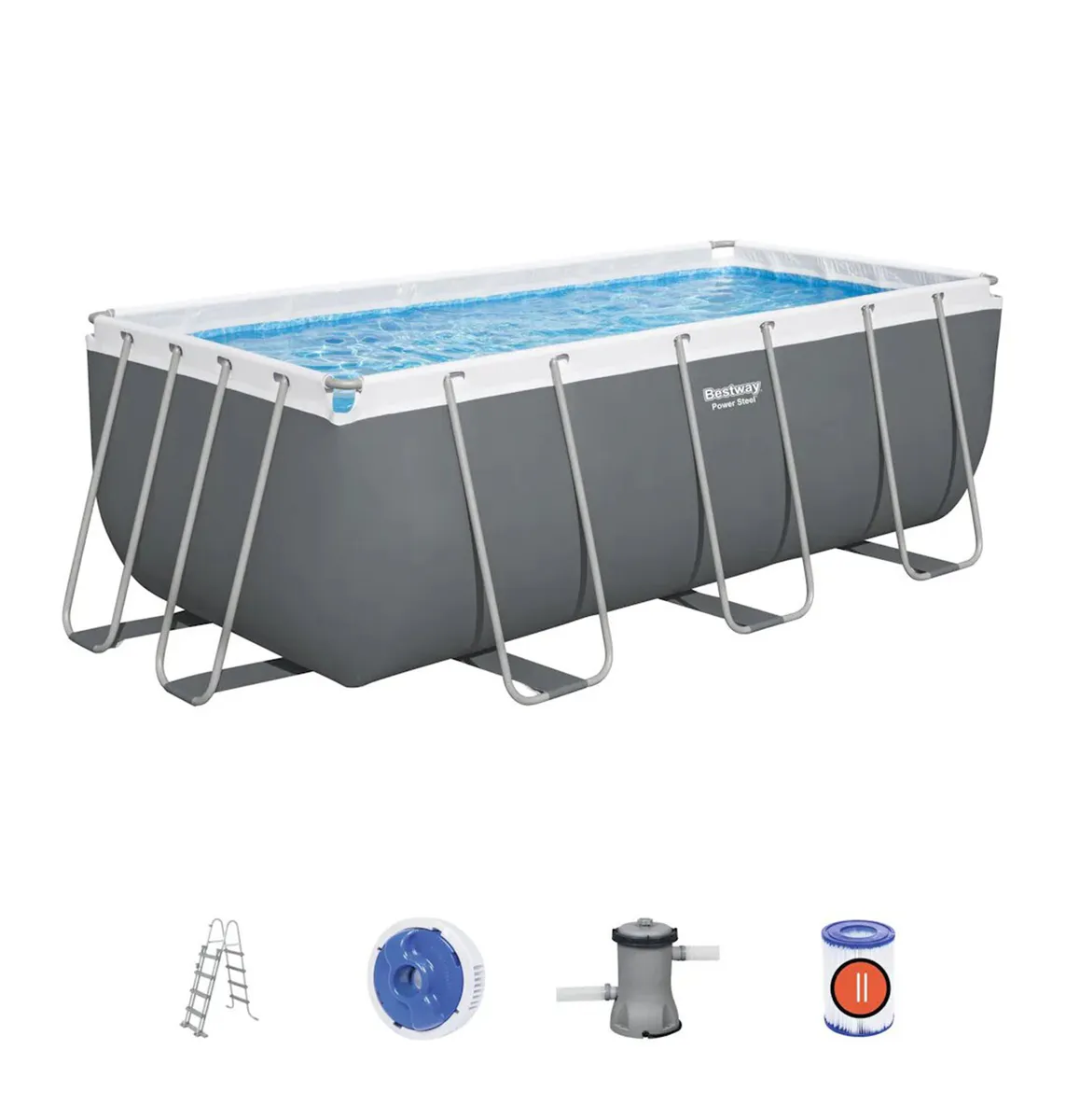 PISCINE BESTWAY POWER STEEL RECTANGULAIRE 4,12x2,01x1,22 M